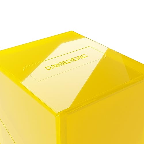 Gamegenic Bastion 100+ XL Deck Box - Compact Secure and Perfectly Organized for Your Trading Cards! Safely Protects 100+ Double-Sleeved Cards Yello