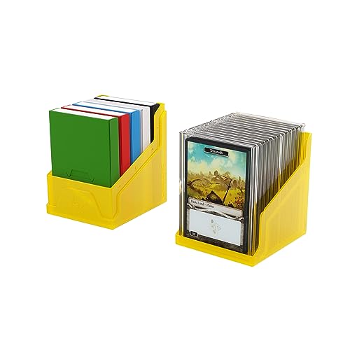Gamegenic Bastion 100+ XL Deck Box - Compact Secure and Perfectly Organized for Your Trading Cards! Safely Protects 100+ Double-Sleeved Cards Yello