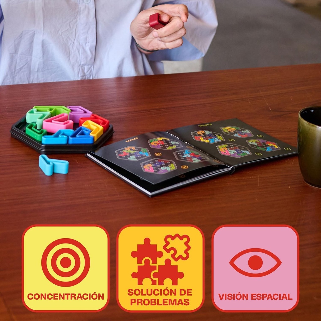 SmartGames - IQ Deluxe Hexagon Puzzle Game with 120 Challenges Ages 14+