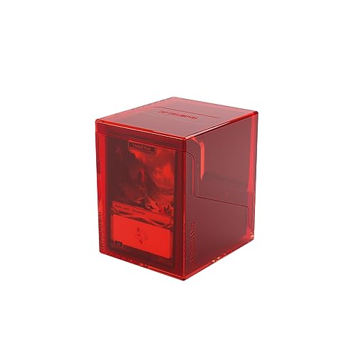 Gamegenic Bastion 100+ XL Deck Box - Compact Secure and Perfectly Organized for Your Trading Cards! Safely Protects 100+ Double-Sleeved Cards Red C