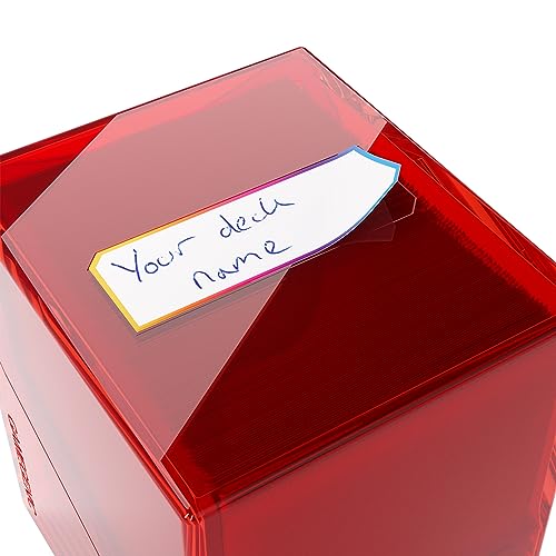 Gamegenic Bastion 100+ XL Deck Box - Compact Secure and Perfectly Organized for Your Trading Cards! Safely Protects 100+ Double-Sleeved Cards Red C