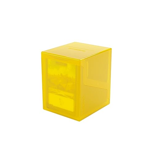 Gamegenic Bastion 100+ XL Deck Box - Compact Secure and Perfectly Organized for Your Trading Cards! Safely Protects 100+ Double-Sleeved Cards Yello