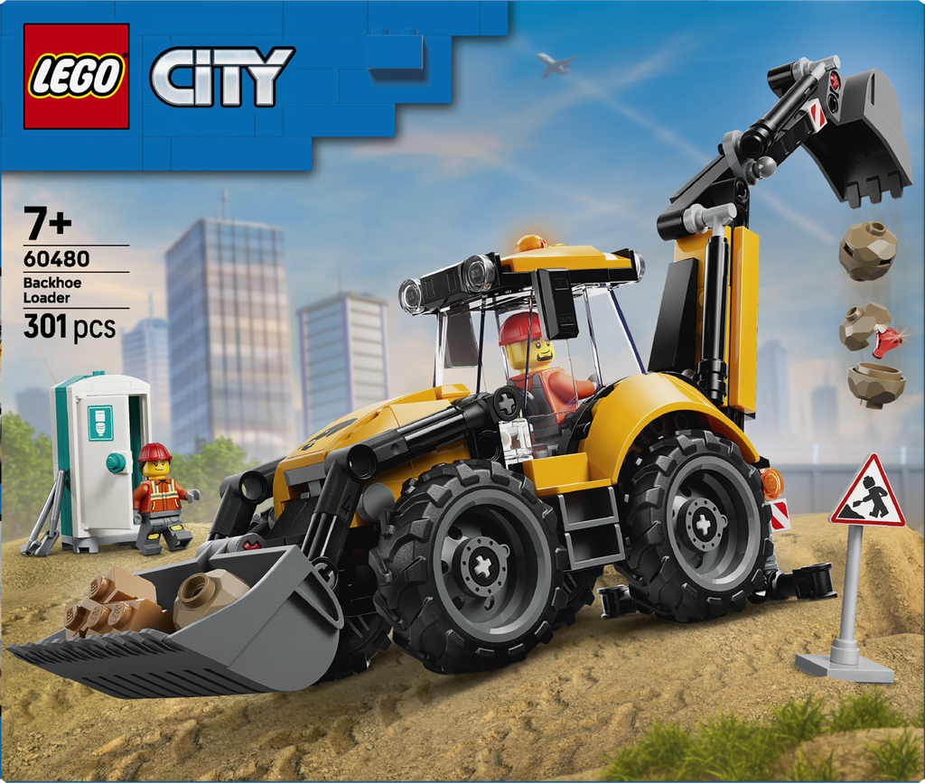 60480 Yellow Backhoe Loader