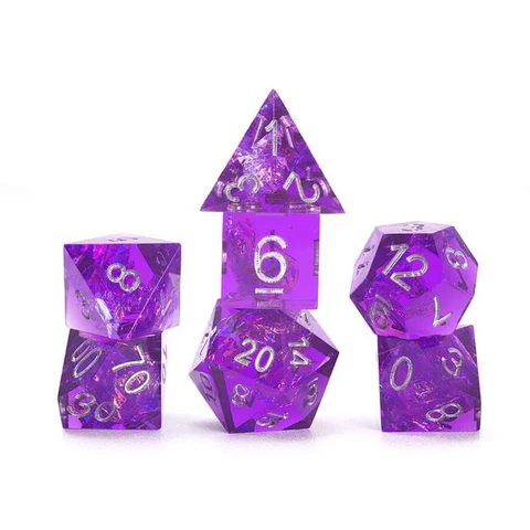 Sirius Dice: Sharp Purple Fairy 7-Piece Polyhedral Dice Set