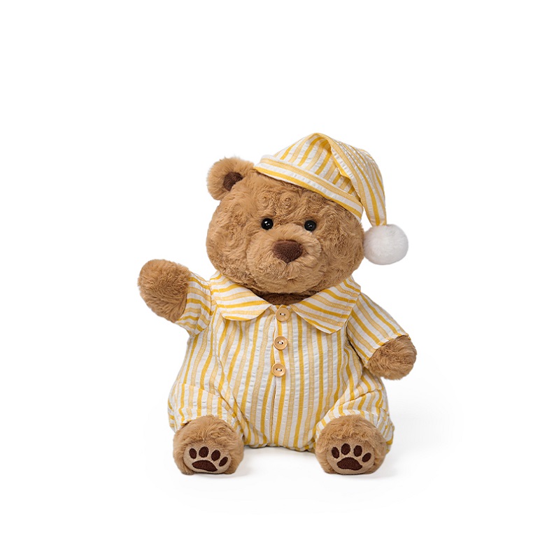 [MC300435A] Light Yellow Stripe Romper Raffles Bear
