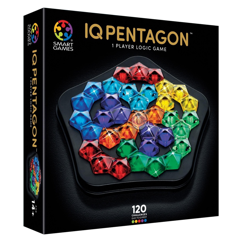SmartGames - IQ Deluxe Pentagon Puzzle Game with 120 Challenges Ages 14+